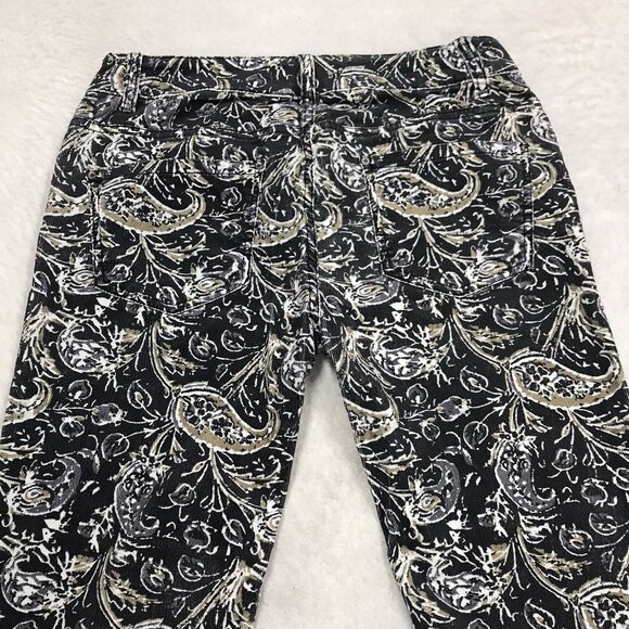 FREE PEOPLE Bell Bottom Jean Women 28(30x34) Black Paisley Micro Corduroy Flare - Picture 5 of 13